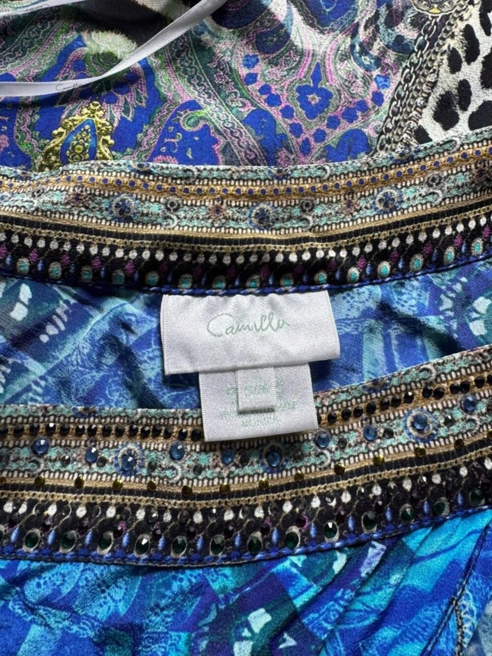 NWOT Camilla One-Shoulder Kaftan Animal Army S/M $649 - Picture 10 of 11